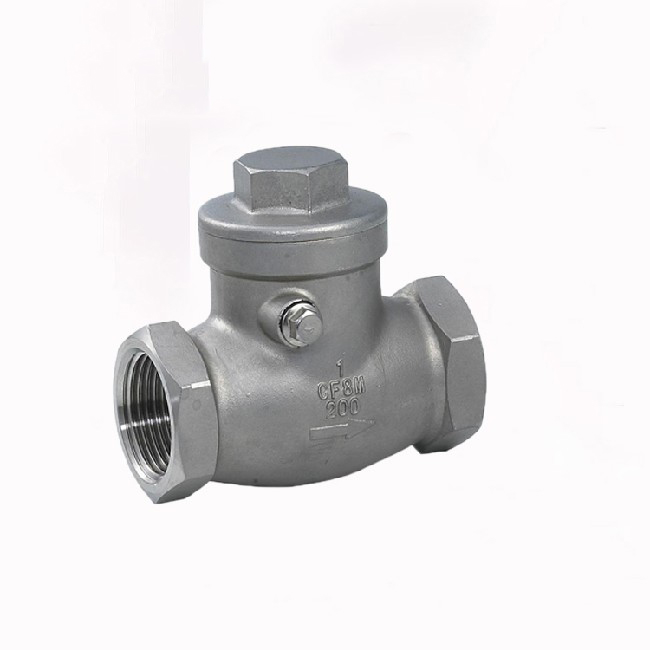 Internal thread swing check valve